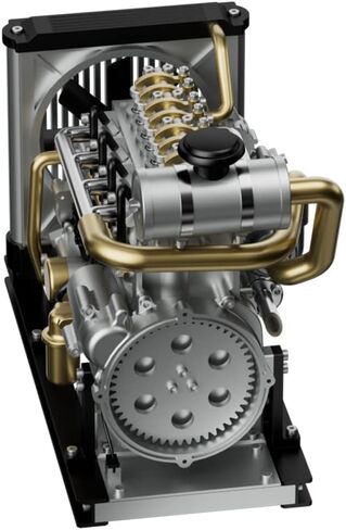 1/10 DIY Simulation Electric Car Engine Model That Run, Mini Metal OHV Inline Four-Cylinder Engine Model with Cooling System Educational Toys Gifts (300+PCS) in Saudi Arabia