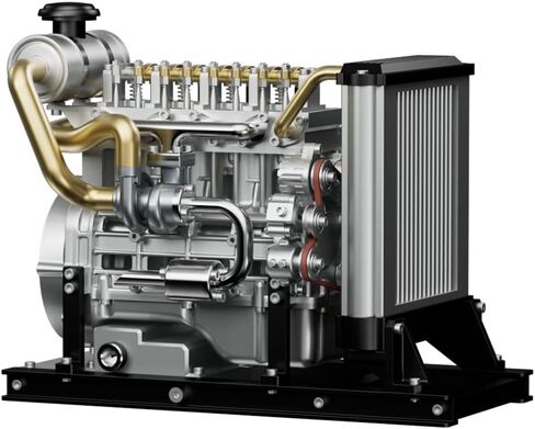 1/10 DIY Simulation Electric Car Engine Model That Run, Mini Metal OHV Inline Four-Cylinder Engine Model with Cooling System Educational Toys Gifts (300+PCS) in Saudi Arabia