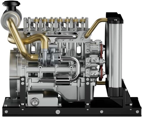 1/10 DIY Simulation Electric Car Engine Model That Run, Mini Metal OHV Inline Four-Cylinder Engine Model with Cooling System Educational Toys Gifts (300+PCS) in Saudi Arabia