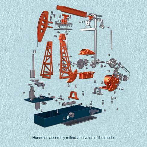 FunXylophy Pumping Unit Engine Kit That Works, DIY Metal Oilfield Working Equipment with Light Oil Rig Educational Science Engine Set for Adult (219PCS) in Saudi Arabia