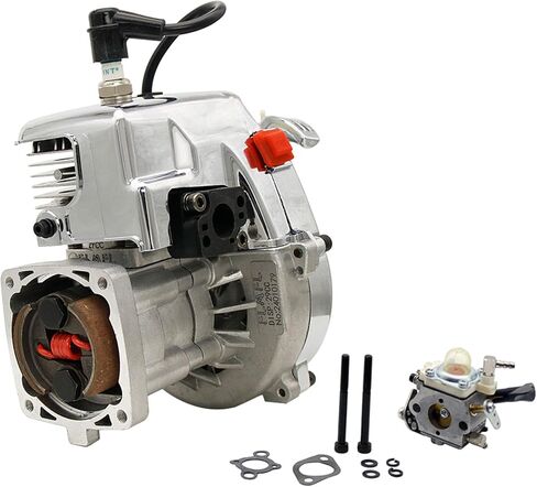 FLMLF 29CC 4 Bolt Engine Chrome Plating RC Motor Fan with Carburetor for 1/5 Scale RC HPI ROFUN KM Baja Losi FG GoPed RedCat Truck RC CAR Parts in Kuwait