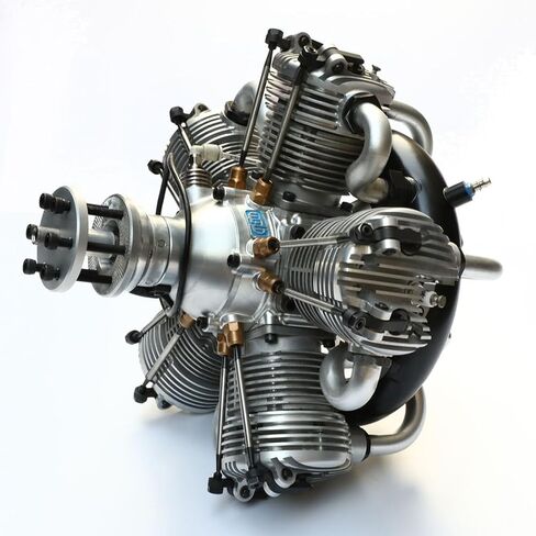 Engine Model That Runs，Four-Stroke 5-Cylinder Radial Engine Model, Engine Model That Runs, Dynamic Engine Model, Engine for Fixed-Wind RC Airplanes, Science and Learning Tool in Saudi Arabia