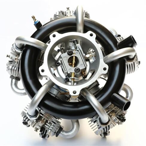 Engine Model That Runs，Four-Stroke 5-Cylinder Radial Engine Model, Engine Model That Runs, Dynamic Engine Model, Engine for Fixed-Wind RC Airplanes, Science and Learning Tool in Saudi Arabia