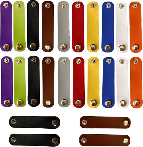 24 Pcs Pu Leather Scarf Ring Clips, Neckerchief Buckle Silk Clasp Holder for Clothing Accessories, 83mm x 19mm, 10 Colors in Saudi Arabia
