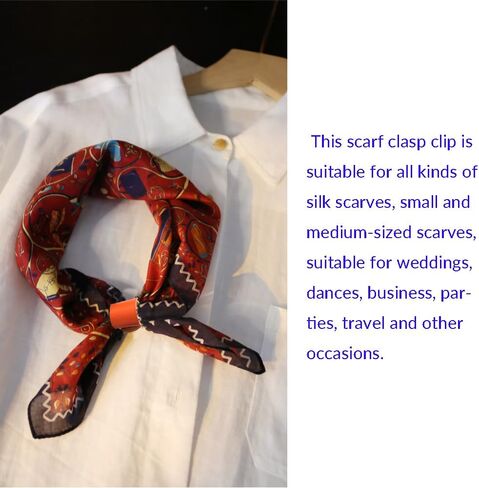 24 Pcs Pu Leather Scarf Ring Clips, Neckerchief Buckle Silk Clasp Holder for Clothing Accessories, 83mm x 19mm, 10 Colors in Saudi Arabia
