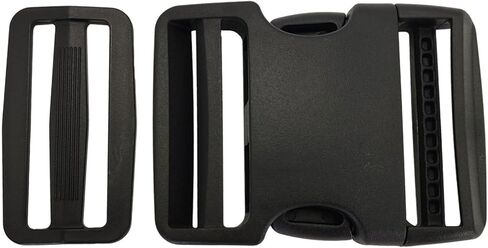 2" Heavy-Duty Buckle & Straps Set: 11 Yards Nylon Webbing 2in Wide+6-Pack Side Release Plastic Buckles+12 Pcs Tri-Glide Slide Clips, Black Stylish Plastic Buckles for Strips 2 inch Set in Saudi Arabia