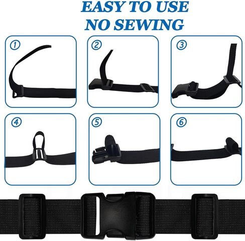 2" Heavy-Duty Buckle & Straps Set: 11 Yards Nylon Webbing 2in Wide+6-Pack Side Release Plastic Buckles+12 Pcs Tri-Glide Slide Clips, Black Stylish Plastic Buckles for Strips 2 inch Set in Saudi Arabia