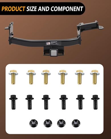Class 3 Trailer Hitch 2-Inch Receiver Compatible with Hyundai Santa Fe 2021-2025; Kia Sorento 2021-2025| 4,000 lbs GTW / 600 lbs TW | Steel Construction, Rust-Proof, Bolt-On in Saudi Arabia