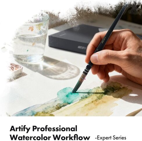 فرش ألوان مائية احترافية من Artify، مجموعة فرش ألوان مائية مكونة من 6 قطع، فرش ألوان مائية كبيرة 4-12 مقاسًا، فرش فنانين للألوان المائية، الغواش، الأكريليك السائل، الحبر in Kuwait