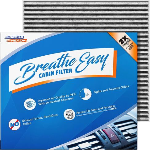 Spearhead Odor Defense Breathe Easy AC & Heater Cabin Filter | Fits 2017-23 Pacifica, 2020-23 Voyager Like OEM | Up to 25% Longer Lasting w/Activated Carbon (BE-283) in Saudi Arabia