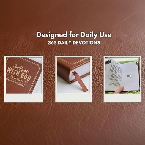 One Minute with God for Men 365 Days Daily Devotional Prayer Journal Christian Gift Set with Cross Bookmark and Pen Faux Leather Bible Prayer Tracking Diary Religious Gifts for Men in Kuwait