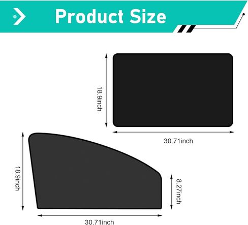 4 PCS Car Side Window Sunshades, Sun Blocking & Heat Insulation Cooling Curtain, Blackout Privacy Blind for Front Rear Side Windows, Multi-functional Cover for Most Vehicles (Black) in Kuwait