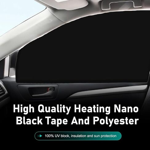 4 PCS Car Side Window Sunshades, Sun Blocking & Heat Insulation Cooling Curtain, Blackout Privacy Blind for Front Rear Side Windows, Multi-functional Cover for Most Vehicles (Black) in Kuwait