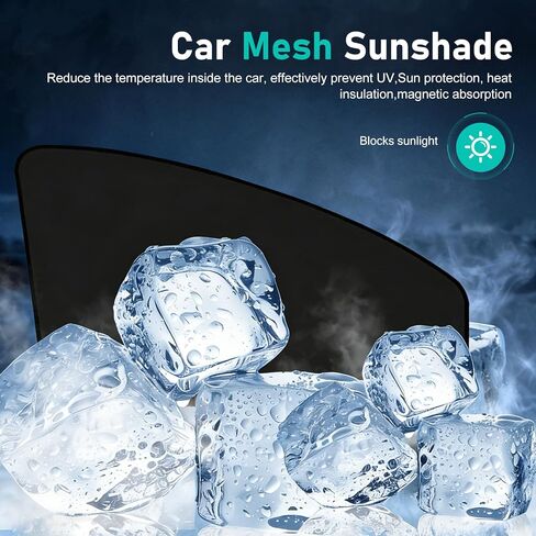 4 PCS Car Side Window Sunshades, Sun Blocking & Heat Insulation Cooling Curtain, Blackout Privacy Blind for Front Rear Side Windows, Multi-functional Cover for Most Vehicles (Black) in Kuwait