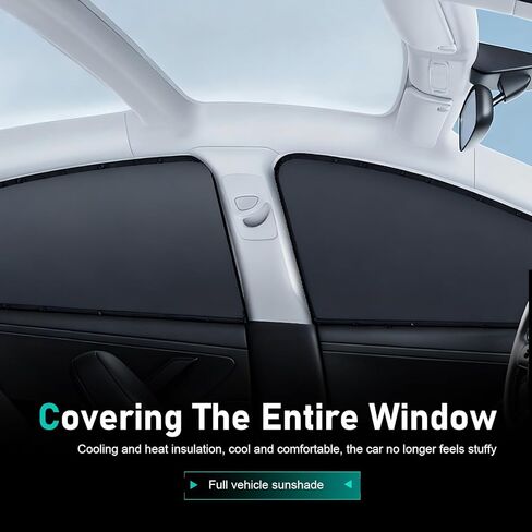 4 PCS Car Side Window Sunshades, Sun Blocking & Heat Insulation Cooling Curtain, Blackout Privacy Blind for Front Rear Side Windows, Multi-functional Cover for Most Vehicles (Black) in Kuwait