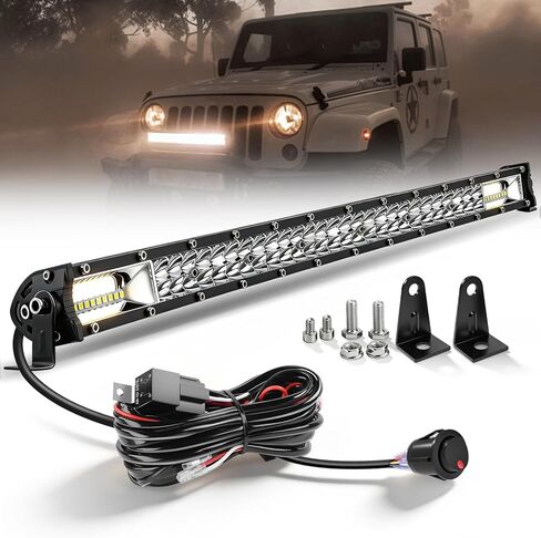 CO LIGHT LED Light Bar 26 inch 36W Spot & Flood Combo Beam Driving Light Bar - IP68 Waterproof Work Lightbar with Mounting Brackets & 6D Reflectors for Off-Road, Trucks, ATV, UTV, SUV, Pickup (26inch) in Kuwait