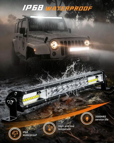CO LIGHT LED Light Bar 26 inch 36W Spot & Flood Combo Beam Driving Light Bar - IP68 Waterproof Work Lightbar with Mounting Brackets & 6D Reflectors for Off-Road, Trucks, ATV, UTV, SUV, Pickup (26inch) in Kuwait