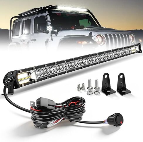 CO LIGHT LED Light Bar 26 inch 36W Spot & Flood Combo Beam Driving Light Bar - IP68 Waterproof Work Lightbar with Mounting Brackets & 6D Reflectors for Off-Road, Trucks, ATV, UTV, SUV, Pickup (26inch) in Kuwait