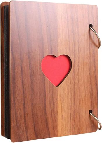 Scrapbook Photo Album, Handmade DIY Family Guest Book DIY Memories Book with 30 Black Pages Present for Christmas Valentines Anniversary Mother's Day Birthday Gift(COLOR:Wood Color) in Saudi Arabia