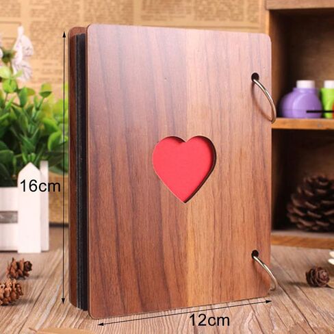 Scrapbook Photo Album, Handmade DIY Family Guest Book DIY Memories Book with 30 Black Pages Present for Christmas Valentines Anniversary Mother's Day Birthday Gift(COLOR:Wood Color) in Saudi Arabia