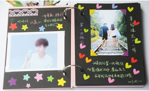 Scrapbook Photo Album, Handmade DIY Family Guest Book DIY Memories Book with 30 Black Pages Present for Christmas Valentines Anniversary Mother's Day Birthday Gift(COLOR:Wood Color) in Saudi Arabia
