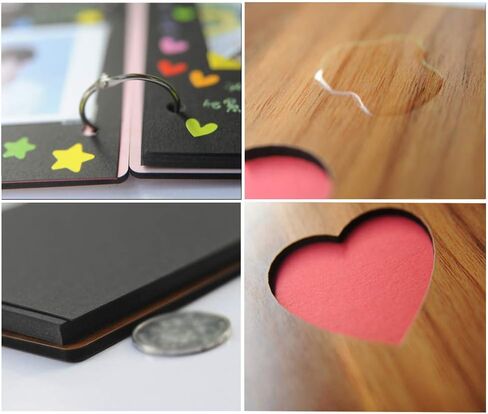 Scrapbook Photo Album, Handmade DIY Family Guest Book DIY Memories Book with 30 Black Pages Present for Christmas Valentines Anniversary Mother's Day Birthday Gift(COLOR:Wood Color) in Saudi Arabia