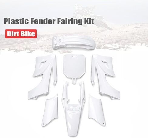 مجموعة هدايا بلاستيكية لدراجة أبولو أوريون 110cc 125cc Pit Dirt Bike Body Fender تناسب دراجات أبولو أوريون ذات المحرك الأفقي 4 أشواط فقط (أبيض) in Kuwait