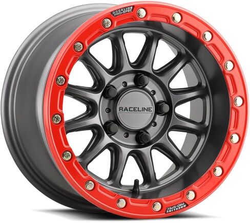 RACELINE - Alpha Gunmetal W/RED Ring 15X7 4X156 +10 in Kuwait