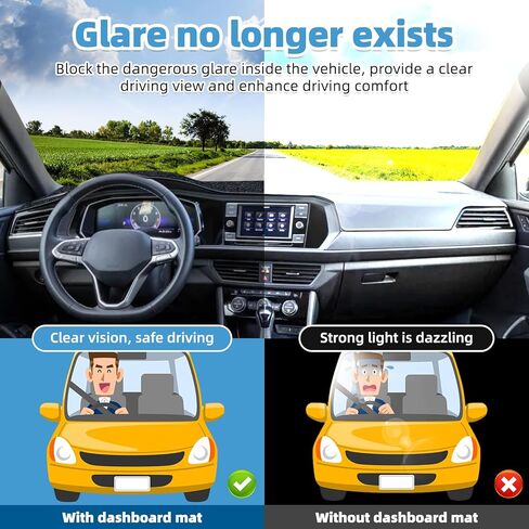 Dash Cover Mat Compatible with VW Volkswagen Jetta 2019-2023 Non-Slip Dashboard Cover Mat Sunshade UV Rays Protector Interior Accessories in Kuwait