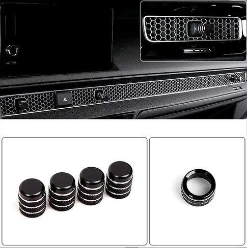 AC air Conditioner knob Cap ABS air Conditioning air Outlet Pull Rod Cover Interior Upgrade and Modification Accessories Fit for 11th Gen Civic (Air Conditioning knob Ring, Black) in Saudi Arabia