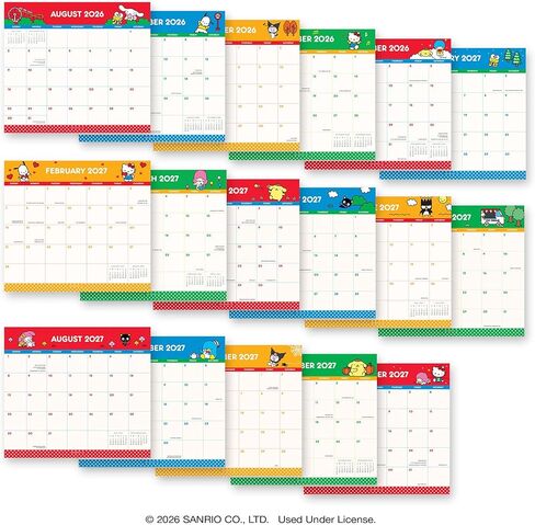Orange Circle Studio 2027 Hello Kitty and Friends Magnetic Monthly Calendar Pad, 17-Month Full Color Character Calendar for Office Desk & Refrigerator, Wall Planner, 9.6" x 8.5", Tear-Off Pages Sheets in Saudi Arabia