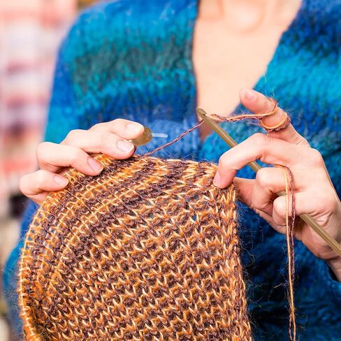 Generic Bamboo Tunisian Circular Crochet Hook 4mm (US G/6) Afghan Wood Knitting Hook Needles with Cable and Bead End for Weave Crocheting Craft Yarn, Brown in Kuwait
