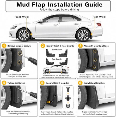 4Pcs Car Mud Flaps Splash Guard Compatible with Jeep Wrangler Rubicon 2019-2025, Heavy Duty PP Material Vehicle Tire Protector Mudflaps, No Drilling No Tape Auto Mudguard Fender in Saudi Arabia