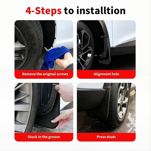 Mud Flaps for Subaru Crosstrek 2024 2025 2026, No Drill Front & Rear Splash Guards Custom Fit for Base Premium Limited Sport Hybrid Trims, OEM Heavy Duty Thermoplastic Mud Guards, NOT for Wilderness in Saudi Arabia