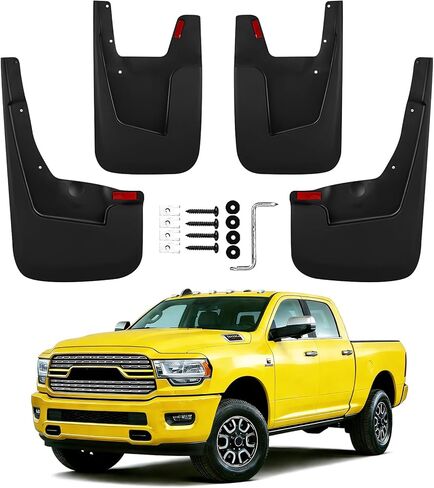 Mud Flaps Splash Guards Compatible with 2019-2026 Ram 1500,Front and Rear Mud Guards Fender Flares for Ram 1500 Accessories (with Fender Flares) 4 Piece Set Black Textured Finish in Saudi Arabia