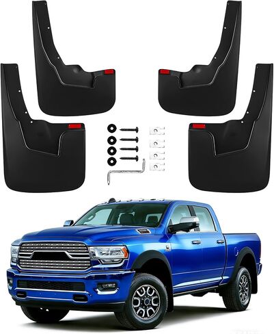 Mud Flaps Splash Guards Compatible with 2019-2026 Ram 1500,Front and Rear Mud Guards Fender Flares for Ram 1500 Accessories (with Fender Flares) 4 Piece Set Black Textured Finish in Kuwait