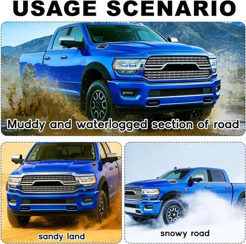 Mud Flaps Splash Guards Compatible with 2019-2026 Ram 1500,Front and Rear Mud Guards Fender Flares for Ram 1500 Accessories (with Fender Flares) 4 Piece Set Black Textured Finish in Kuwait