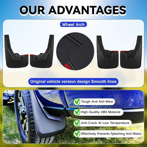 Mud Flaps Splash Guards Compatible with 2019-2026 Ram 1500,Front and Rear Mud Guards Fender Flares for Ram 1500 Accessories (with Fender Flares) 4 Piece Set Black Textured Finish in Kuwait
