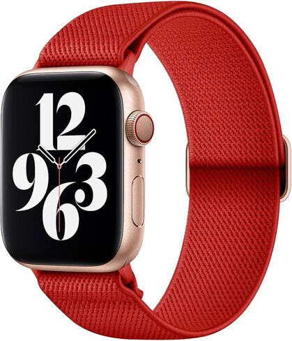 أحزمة ساعة AMANECER من النايلون القابل للتمدد متوافقة مع سلسلة ساعات Apple 9/8/7/6/5/4/3 SE 2/1، أشرطة رياضية مرنة مضفرة قابلة للتعديل من القماش المتين لساعة iWatch للنساء والرجال (أخضر هنتر، 38/40/41 ملم) in Saudi Arabia