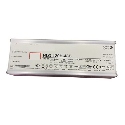 1 قطعة 120 واط الجهد المستمر تيار مستمر عكس الضوء LED سائق التيار الكهربائي HLG-120H-B 12 فولت 15 فولت 20 فولت 24 فولت 30 فولت 36 فولت 42 فولت 48 فولت 54 فولت (HLG-120H-48B 48 فولت) in Saudi Arabia