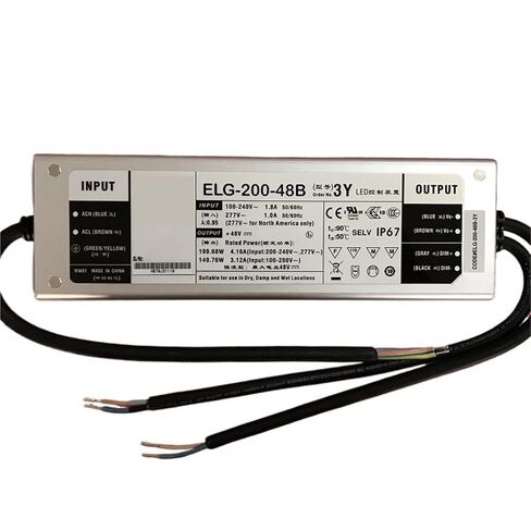 1 قطعة 144 ~ 120 واط الجهد المستمر تيار مستمر عكس الضوء LED سائق التيار الكهربائي ELG-200-B-3Y 12 فولت 24 فولت 36 فولت 42 فولت 48 فولت 54 فولت (ELG-200-36B-3Y 36 فولت) in Kuwait