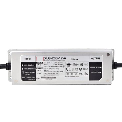 1 قطعة XLG-200-12-A 12 فولت 16A الجهد المستمر LED الإضاءة سائق Buit-in نشط PFC وظيفة AC-DC امدادات الطاقة in Kuwait