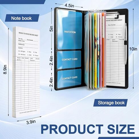 Colarr 10 x 4.5 Inches Tract Holder for Ministry with 50 "house to House Record Sheets and Contact Card Pockets Ministry Organizer Tract Holder for Gifts(PU Leather) in Kuwait