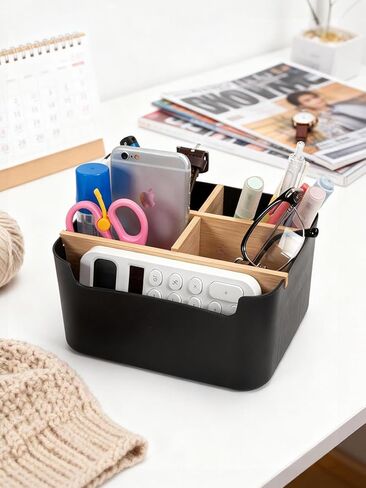 Remote Caddy, TV Remote Control Holder for Table, Multifunctional Storage for Pen, Pencil, Phone, Remote Controls, Office Supplies in Saudi Arabia