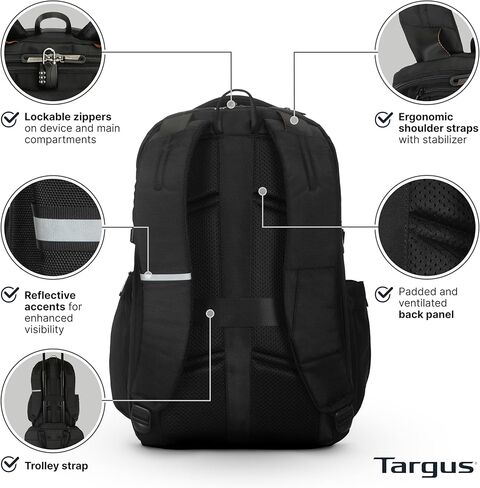 Targus 17" Voyager EXP Travel Backpack – Expandable Carry-On Laptop Backpack with SafePort Protection, Checkpoint-Friendly Design, Anti-Theft Travel Features - TBB664GL in Kuwait