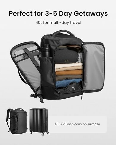 tomtoc Travel Backpack 40L and 3 Set Packing Cubes for Travel Essentials in Saudi Arabia