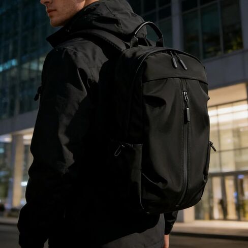 1PC Laptop Backpack for Women and Men, Waterproof Lightweight Travel Daily Rucksack, Nylon Waterproof Material, for 15 inches Computer Bags (Black) in Kuwait
