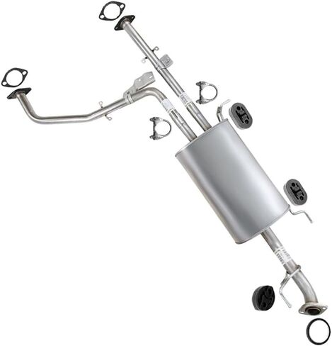 Exhaust Muffler Assembly Compatible with Nissan Pathfinder 2001-2004 3.5L | Stainless Steel | Northeastern Exhaust | Includes Gaskets, Clamps, Hangers, and Bolt Kit | Direct-Fit Replacement in Kuwait