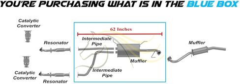 Exhaust Muffler Assembly Compatible with Nissan Pathfinder 2001-2004 3.5L | Stainless Steel | Northeastern Exhaust | Includes Gaskets, Clamps, Hangers, and Bolt Kit | Direct-Fit Replacement in Kuwait