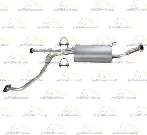 Exhaust Muffler Assembly Compatible with Nissan Pathfinder 2001-2004 3.5L | Stainless Steel | Northeastern Exhaust | Includes Gaskets, Clamps, Hangers, and Bolt Kit | Direct-Fit Replacement in Kuwait